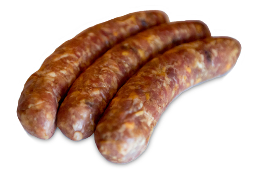Three sausage links