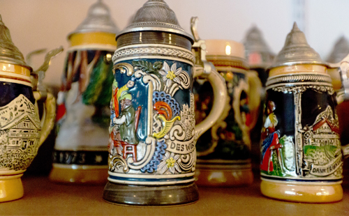 Assorted beer steins